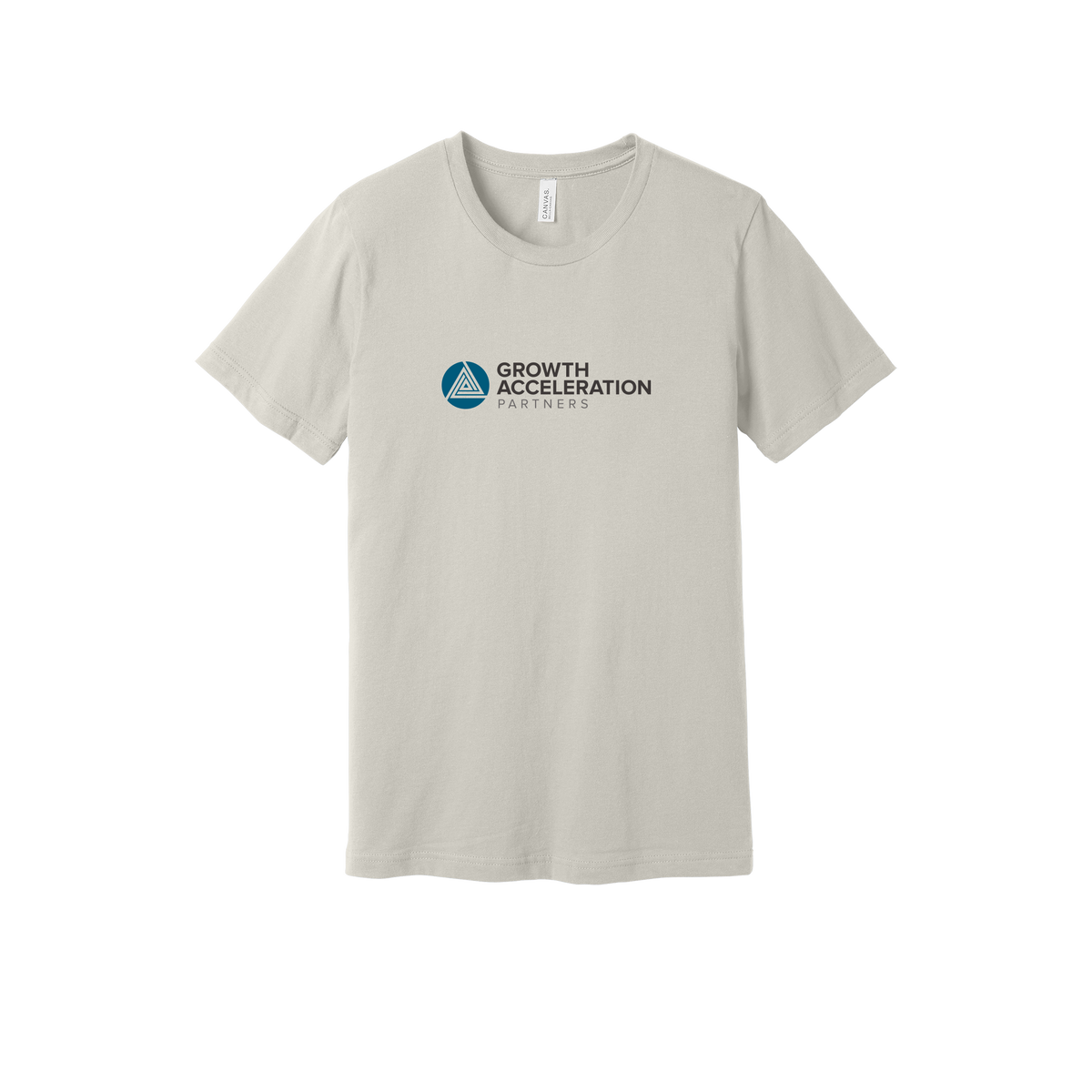 growthaccelerationpartners-everyday-essentials-short-sleeve-tee-dtf-front-BC3001-dust-flat-front