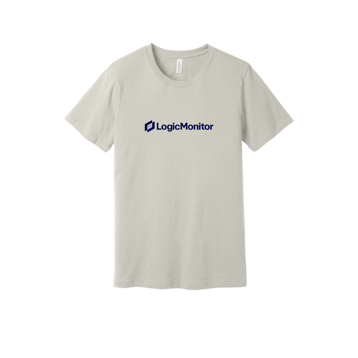 logicmonitor-everyday-essentials-short-sleeve-tee-dtf-front-BC3001-dust-flat-front