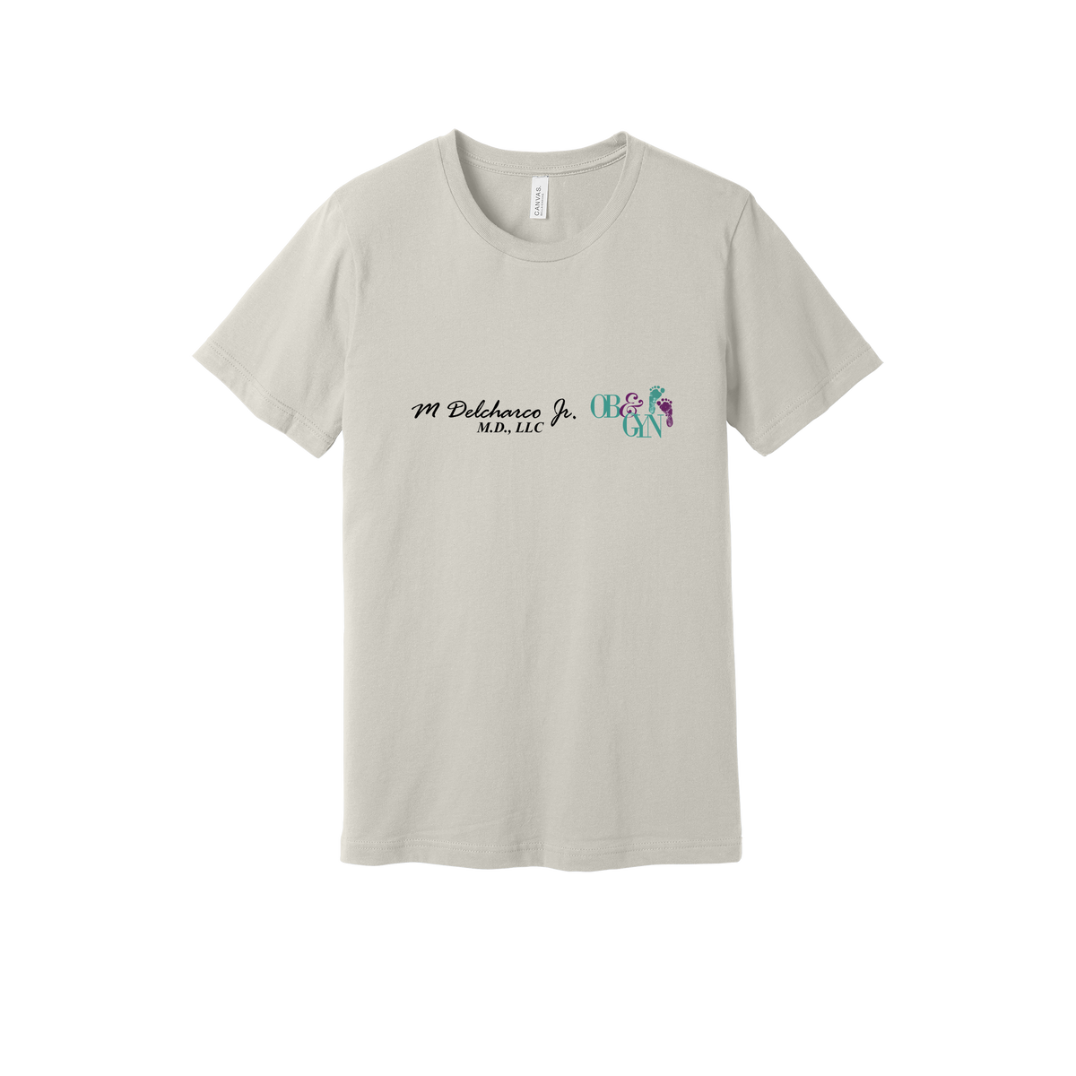 delcharco-everyday-essentials-clinic-short-sleeve-tee-dtf-front-BC3001-dust-flat-front