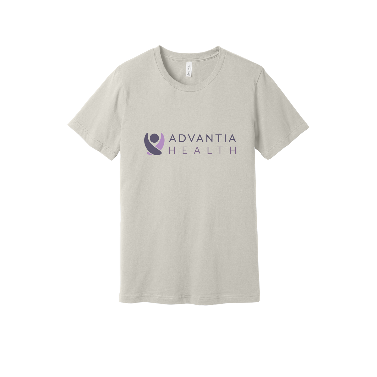advantiahealth-everyday-essentials-clinic-short-sleeve-tee-dtf-front-BC3001-dust-flat-front