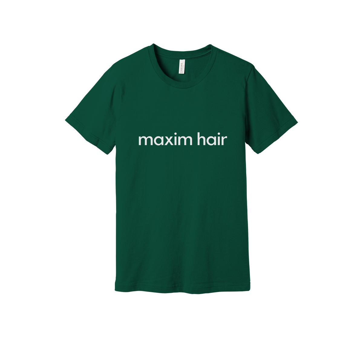 maximhairrestoration-everyday-essentials-clinic-short-sleeve-tee-dtf-front-BC3001-forest-flat-front
