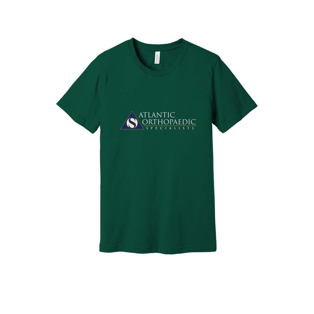 atlanticortho-everyday-essentials-clinic-short-sleeve-tee-dtf-front-BC3001-forest-flat-front
