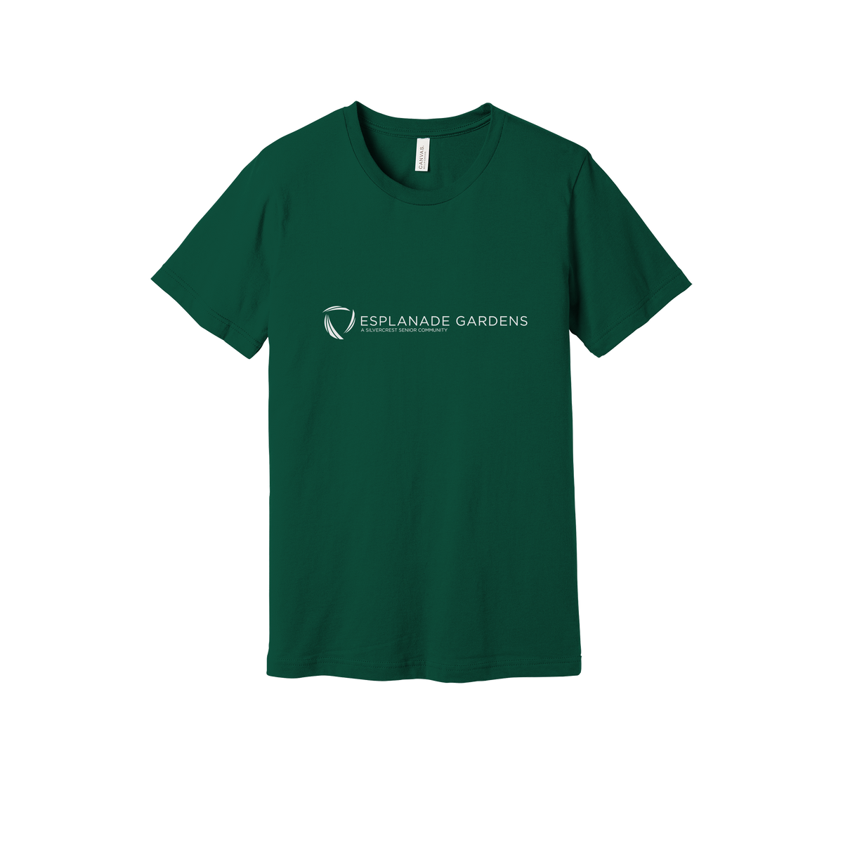 esplanadeseniorcampus-everyday-essentials-clinic-short-sleeve-tee-dtf-front-BC3001-forest-flat-front