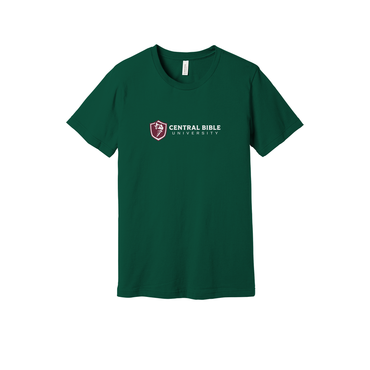 centralbible-everyday-essentials-short-sleeve-tee-dtf-front-BC3001-forest-flat-front