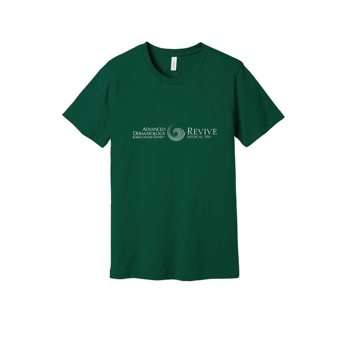 advancedskinmd-everyday-essentials-clinic-short-sleeve-tee-dtf-front-BC3001-forest-flat-front