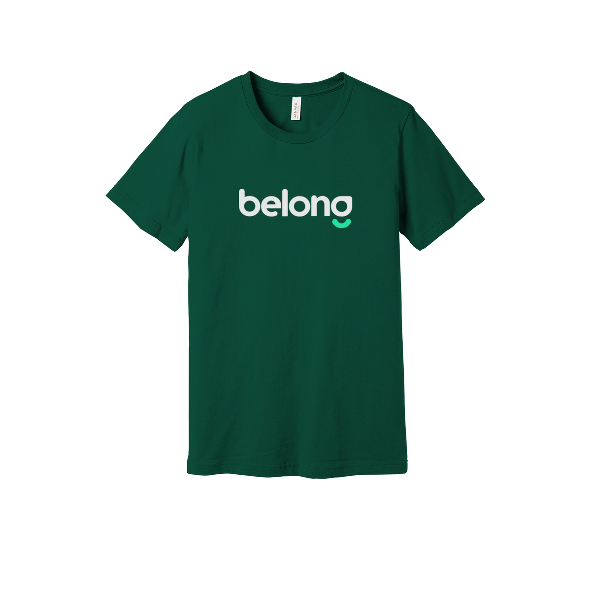 belonghome-everyday-essentials-short-sleeve-tee-dtf-front-BC3001-forest-flat-front