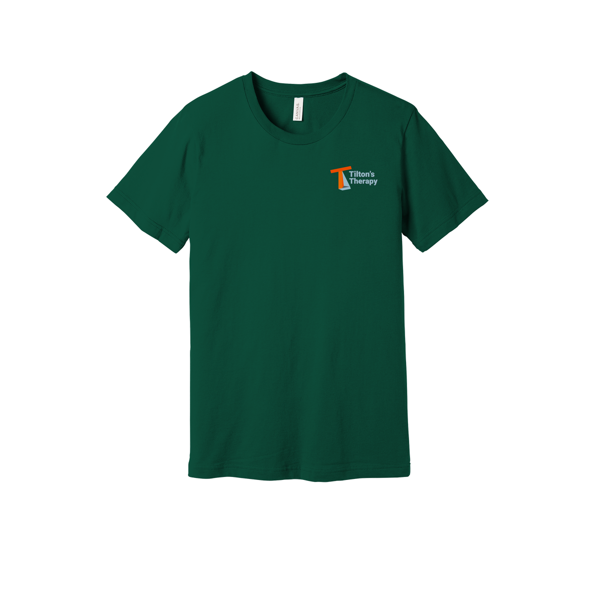 tiltonstherapy-everyday-essentials-short-sleeve-tee-dtf-leftchest-BC3001-forest-flat-front
