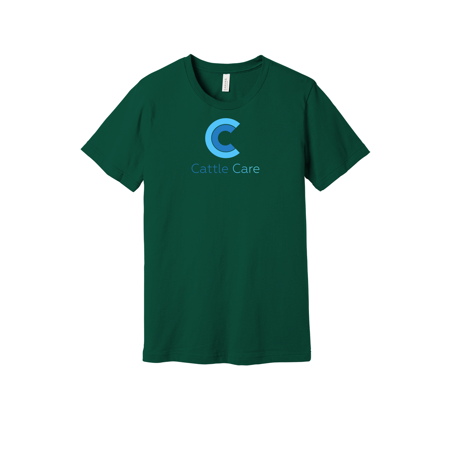cattle-care-everyday-essentials-short-sleeve-tee-dtf-front-BC3001-forest-flat-front