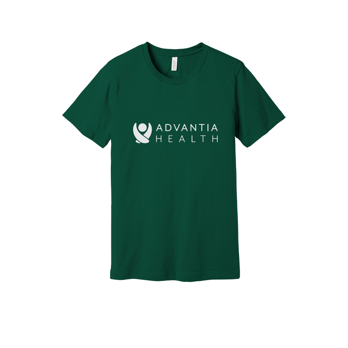 advantiahealth-everyday-essentials-clinic-short-sleeve-tee-dtf-front-BC3001-forest-flat-front