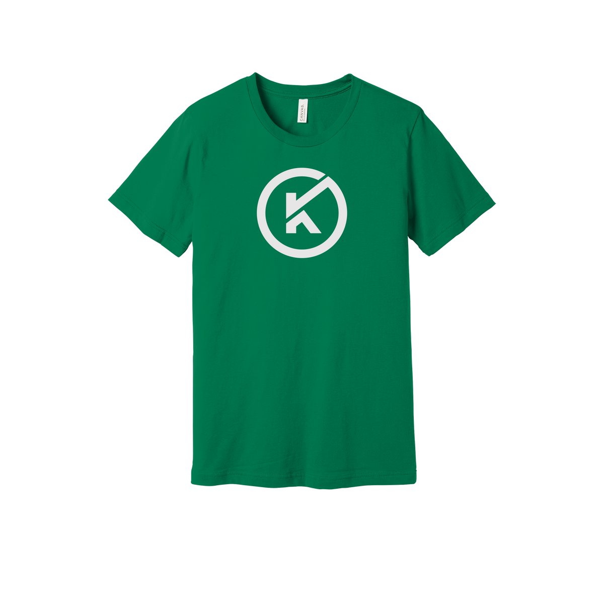kitmanlabs-everyday-essentials-short-sleeve-tee-dtf-front-BC3001-kelly-flat-front