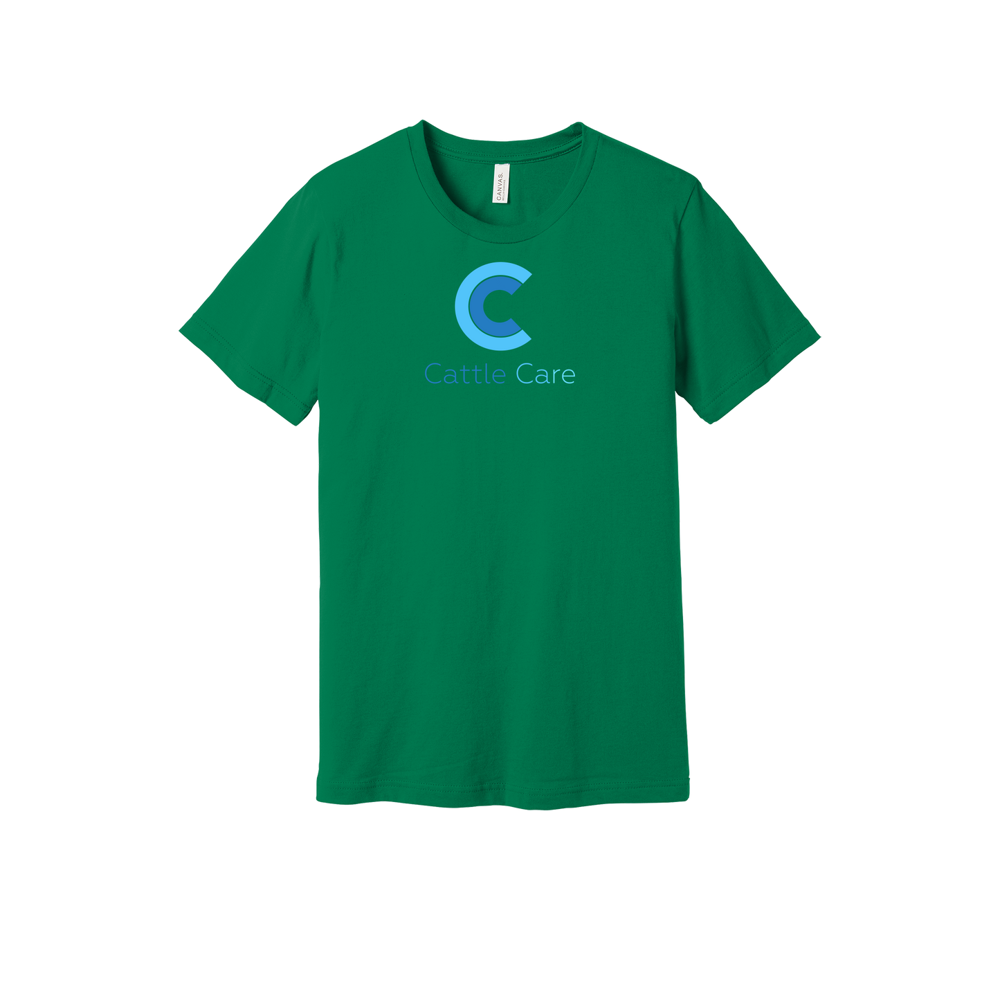 cattle-care-everyday-essentials-short-sleeve-tee-dtf-front-BC3001-kelly-flat-front