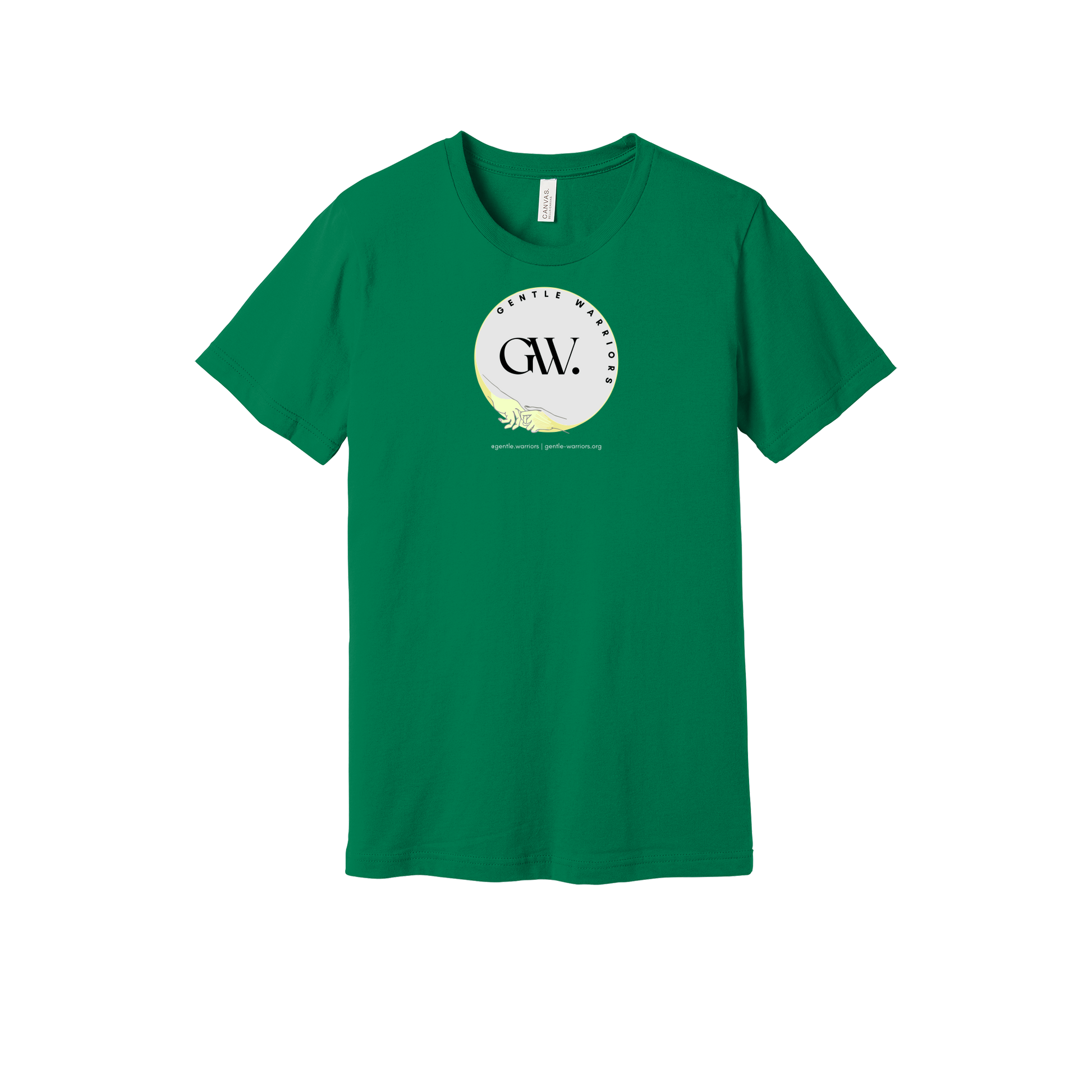 gentle-warriors-everyday-essentials-short-sleeve-tee-dtf-front-BC3001-kelly-flat-front