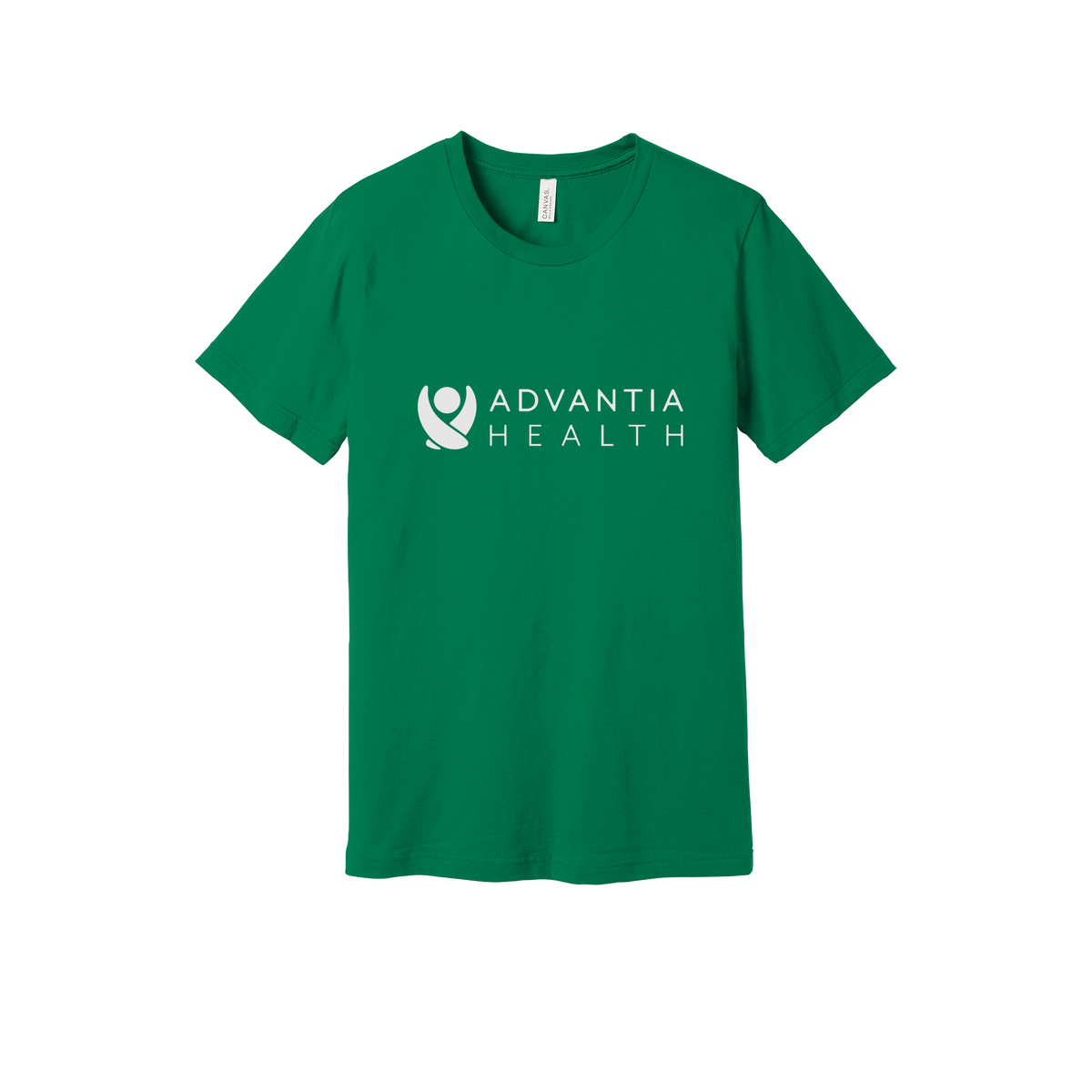 advantiahealth-everyday-essentials-clinic-short-sleeve-tee-dtf-front-BC3001-kelly-flat-front