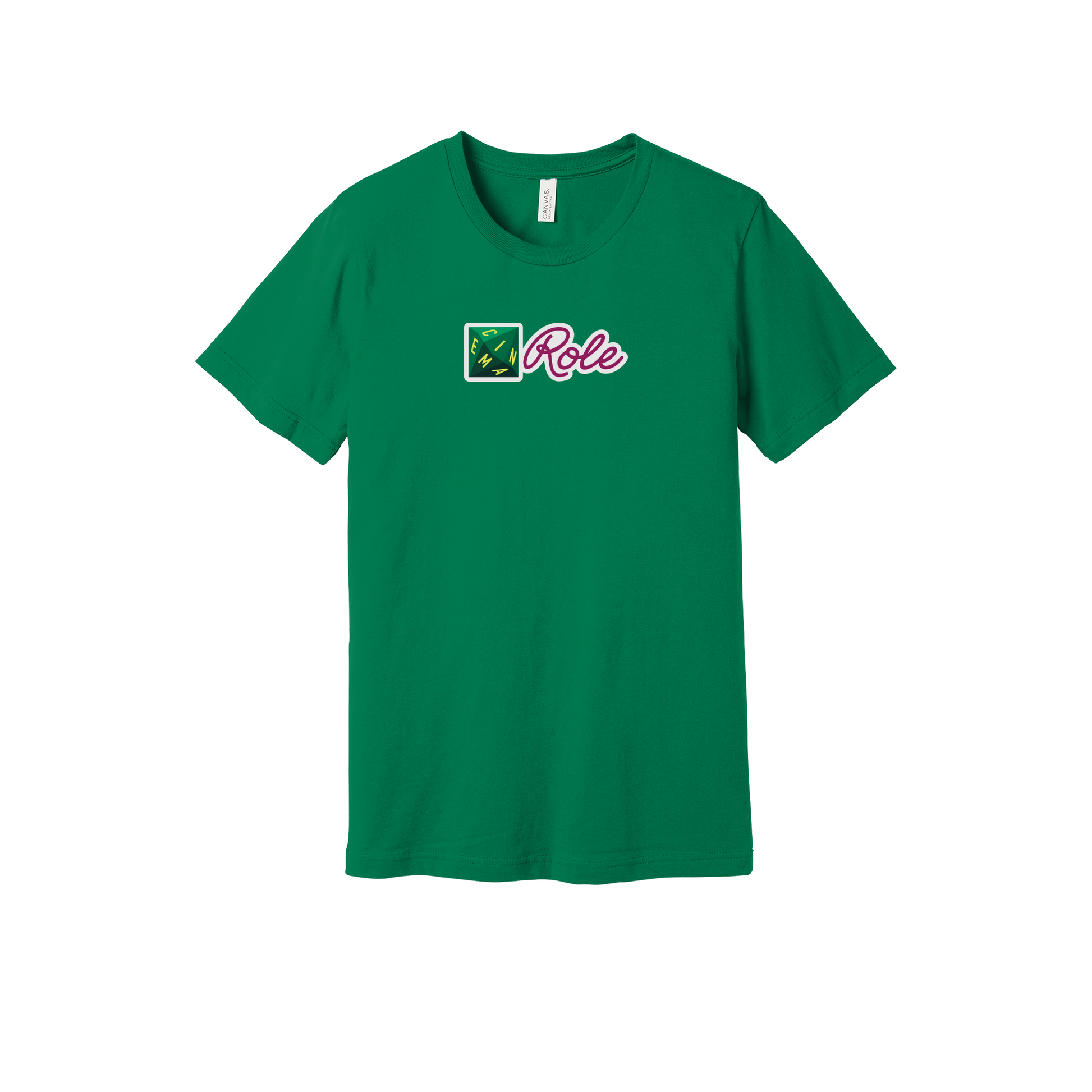 cinemarole-everyday-essentials-short-sleeve-tee-dtf-front-BC3001-kelly-flat-front