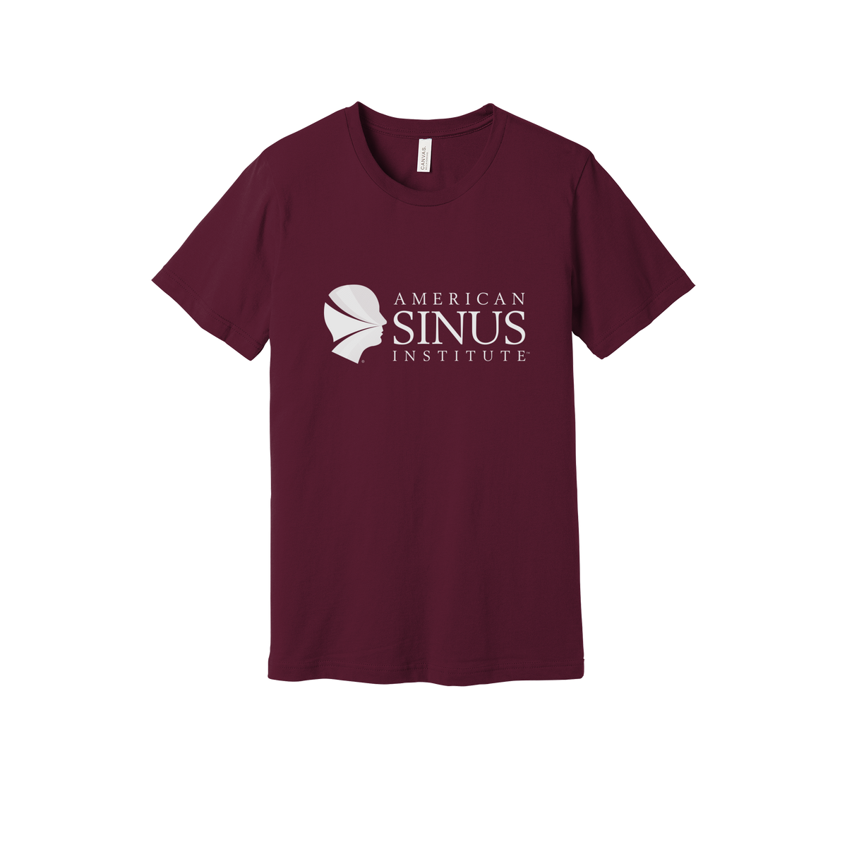 americansinus-everyday-essentials-clinic-short-sleeve-tee-dtf-front-BC3001-maroon-flat-front