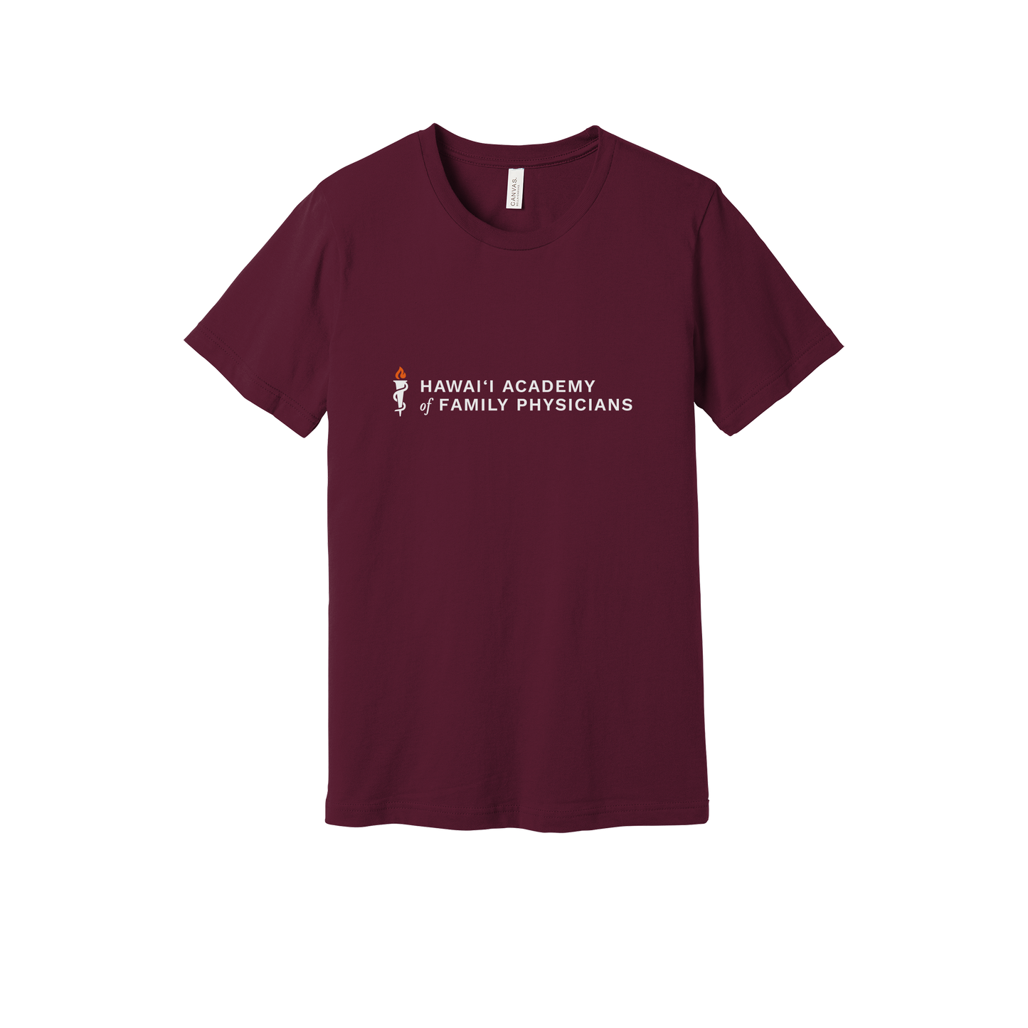 hafp-everyday-essentials-clinic-short-sleeve-tee-dtf-front-BC3001-maroon-flat-front