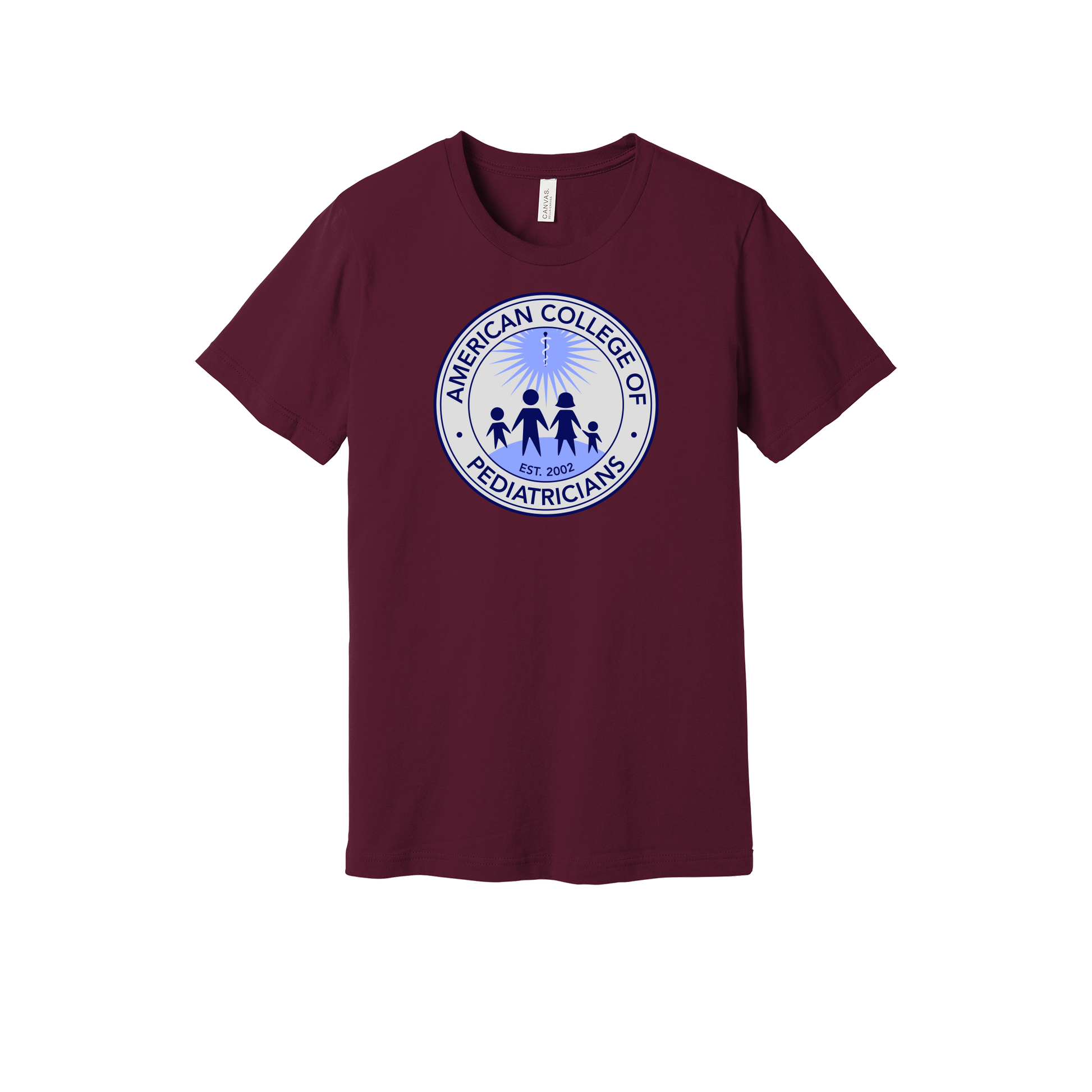 acpeds-everyday-essentials-clinic-short-sleeve-tee-dtf-front-BC3001-maroon-flat-front