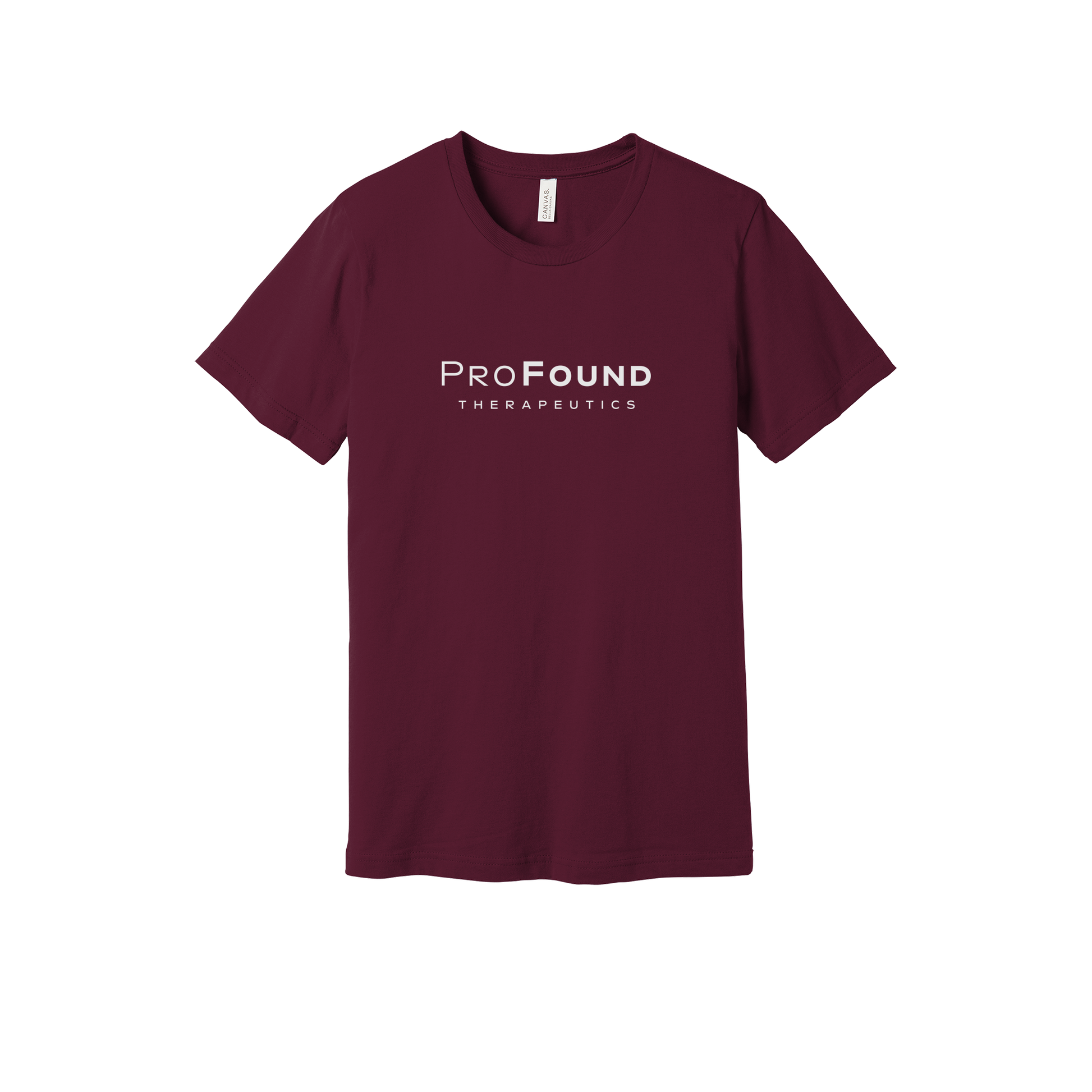 profoundtx-everyday-essentials-short-sleeve-tee-dtf-front-BC3001-maroon-flat-front