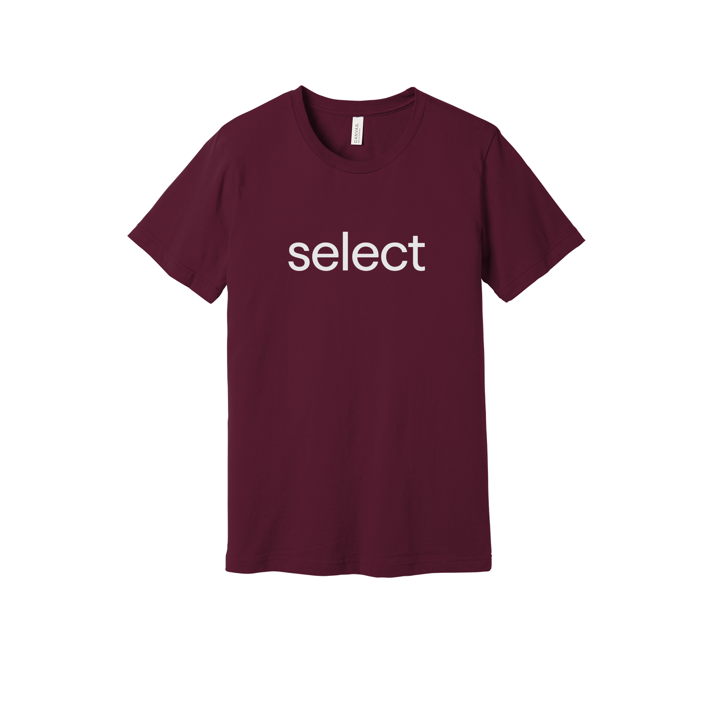 meetselect-everyday-essentials-short-sleeve-tee-dtf-front-BC3001-maroon-flat-front