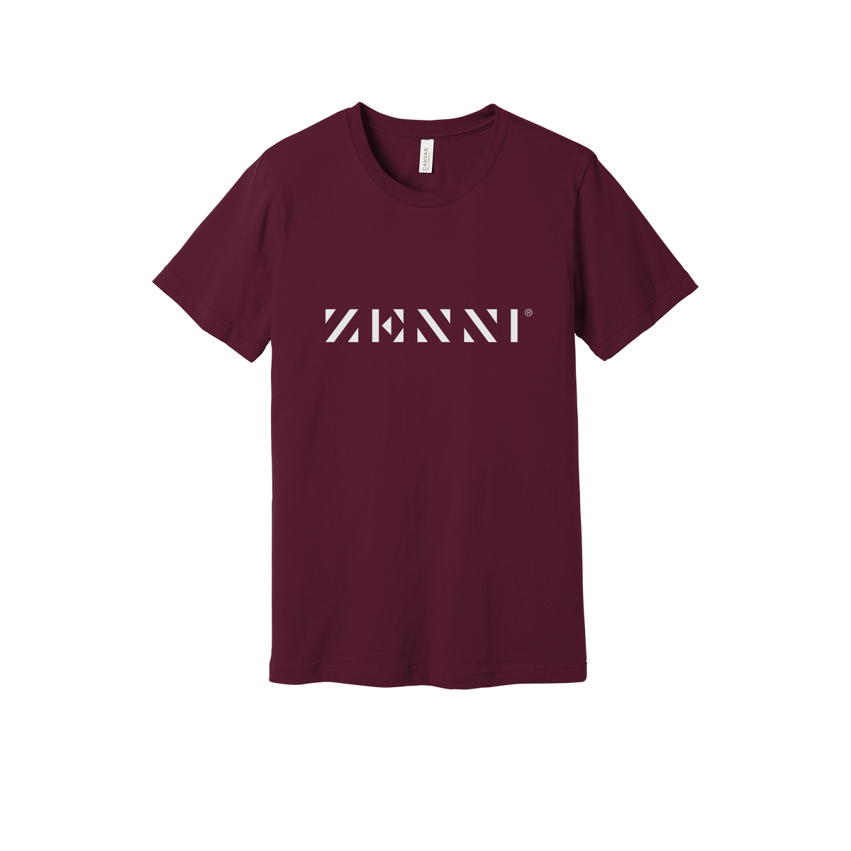 zennioptical-everyday-essentials-clinic-short-sleeve-tee-dtf-front-BC3001-maroon-flat-front