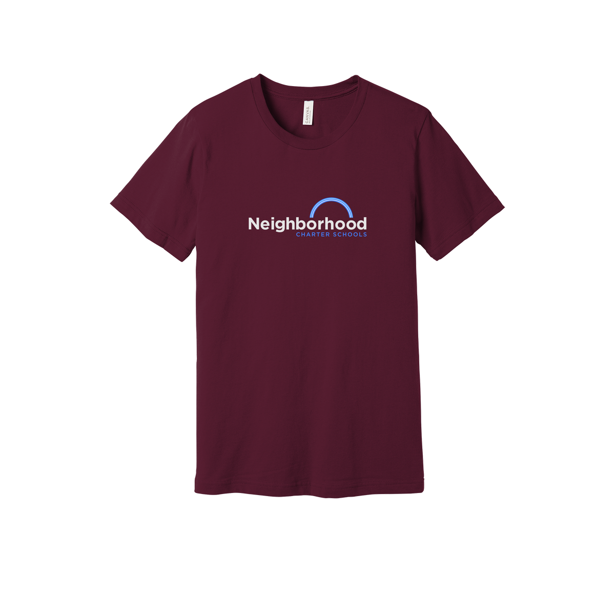 ncschools-everyday-essentials-short-sleeve-tee-dtf-front-BC3001-maroon-flat-front