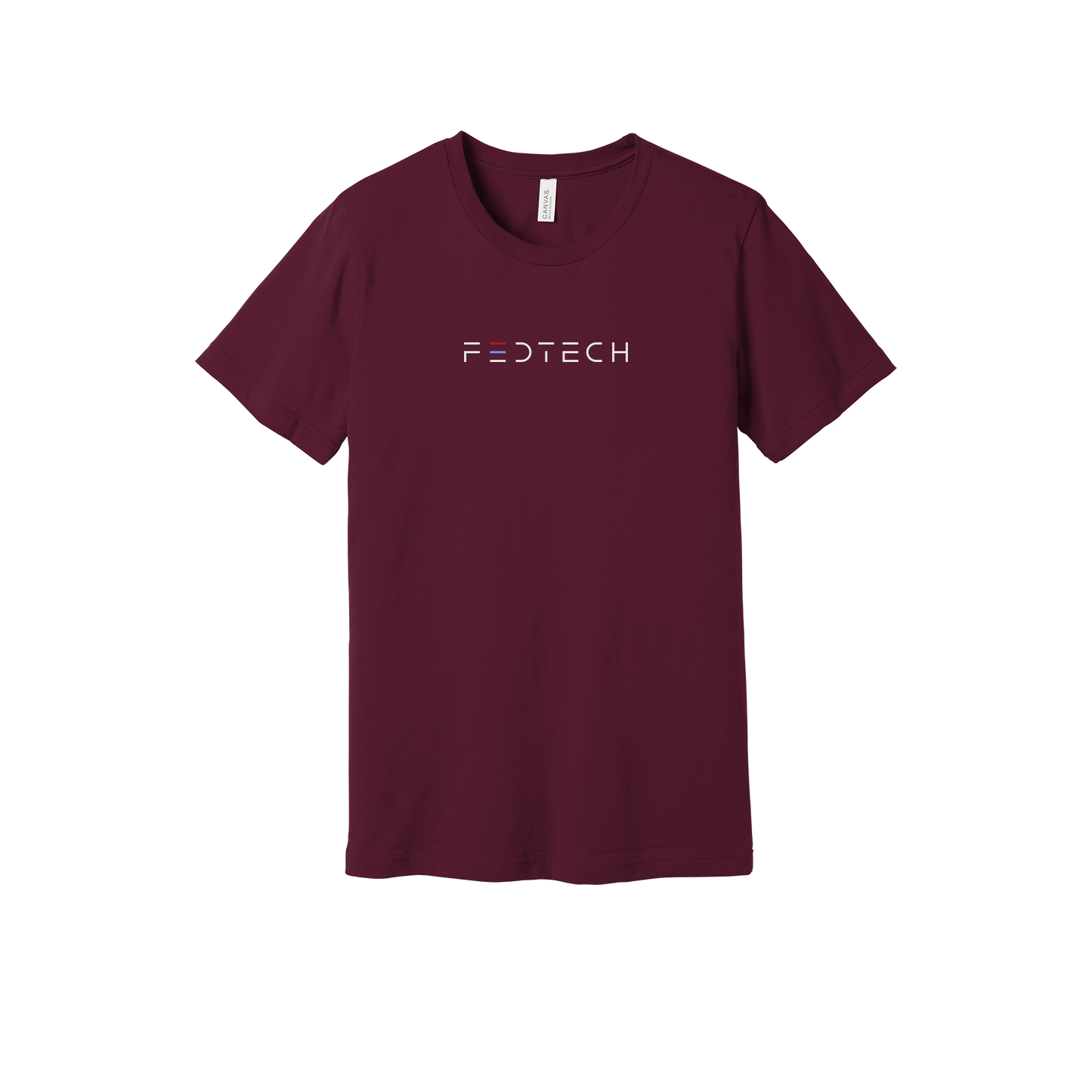 fedtech-everyday-essentials-short-sleeve-tee-dtf-front-BC3001-maroon-flat-front