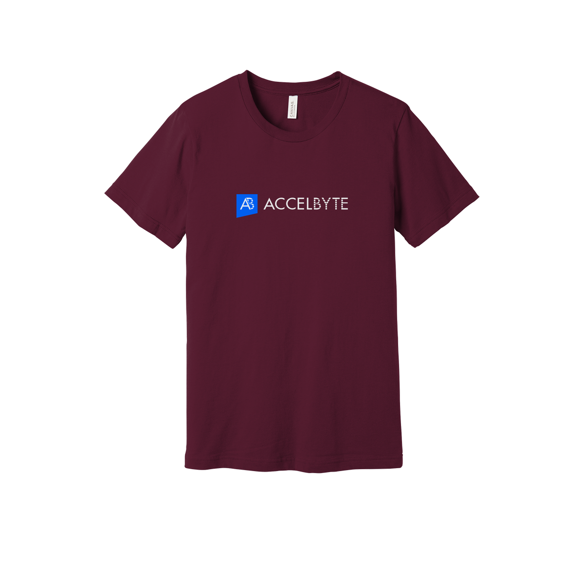 accelbyte-everyday-essentials-short-sleeve-tee-dtf-front-BC3001-maroon-flat-front