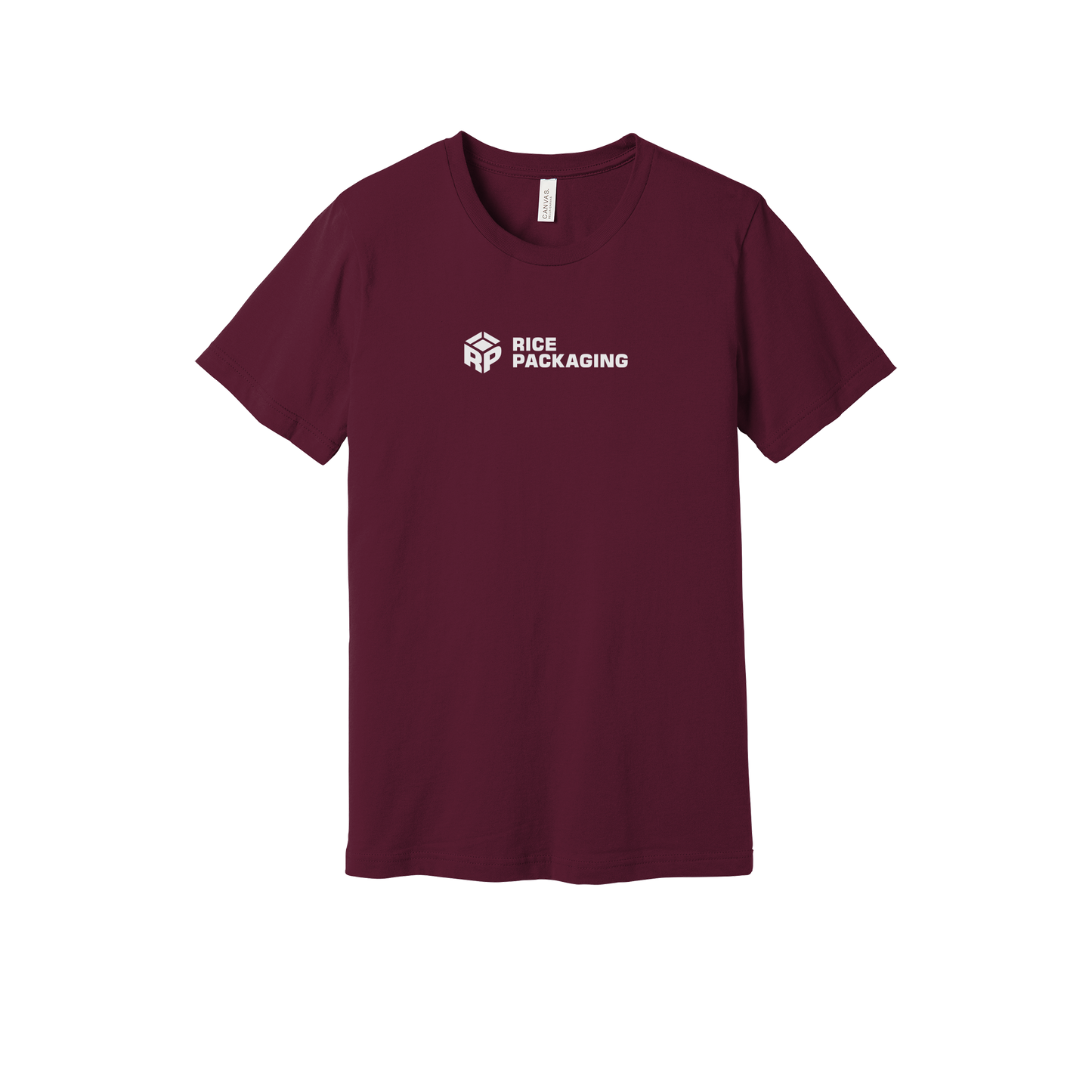ricepackaging-everyday-essentials-short-sleeve-tee-dtf-front-BC3001-maroon-flat-front