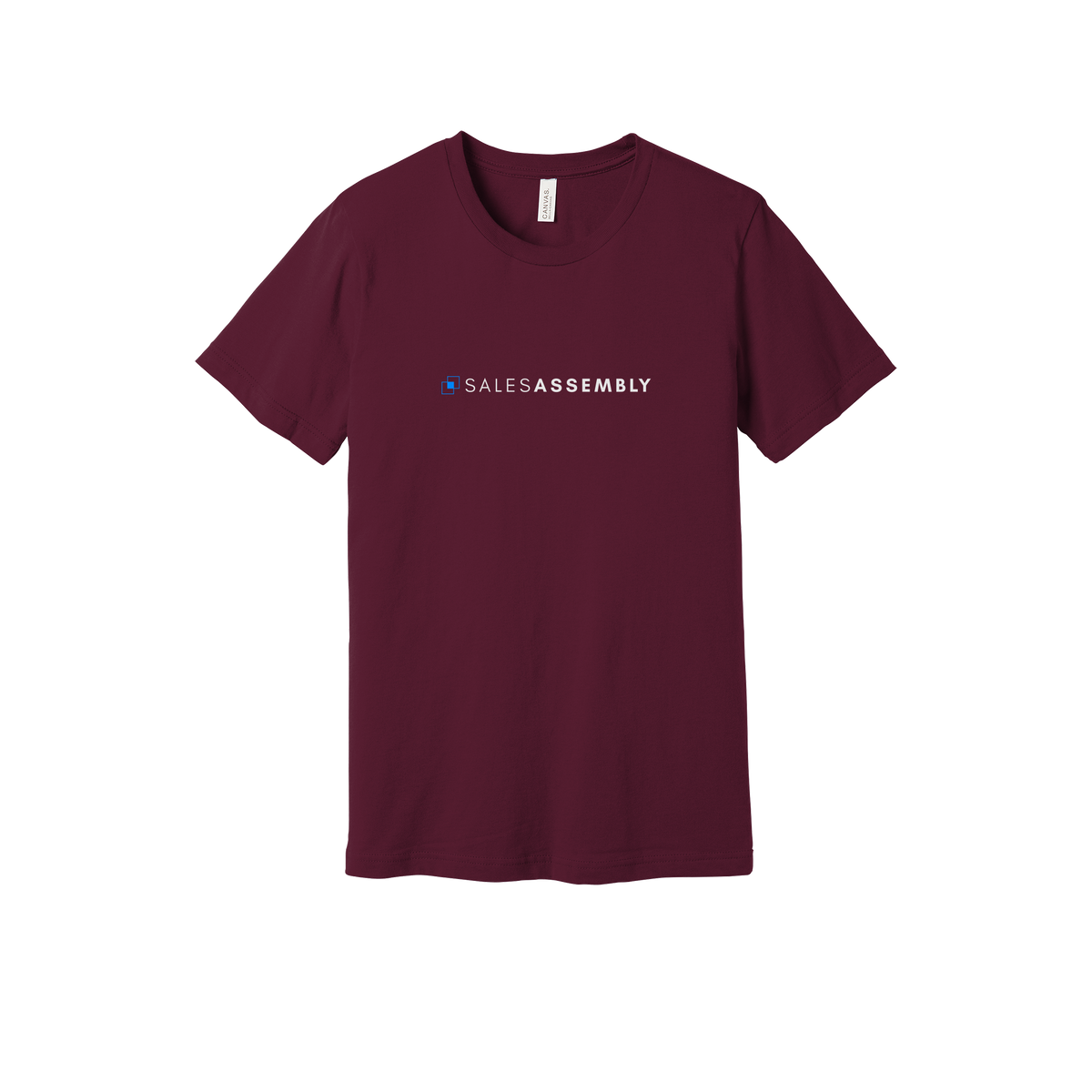 salesassembly-everyday-essentials-short-sleeve-tee-dtf-front-BC3001-maroon-flat-front