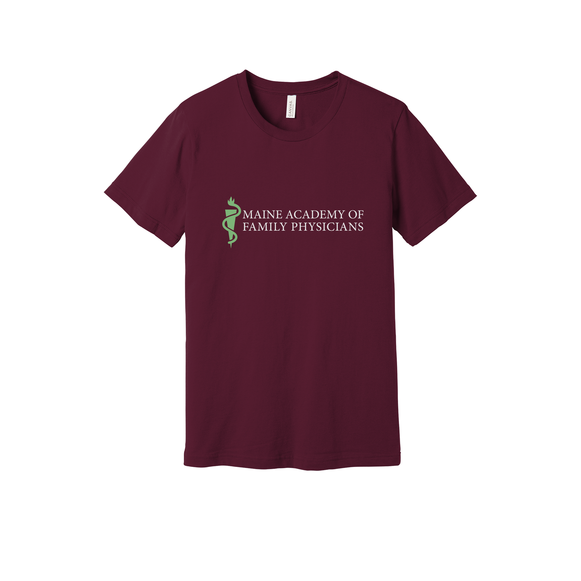 maineafp-everyday-essentials-clinic-short-sleeve-tee-dtf-front-BC3001-maroon-flat-front