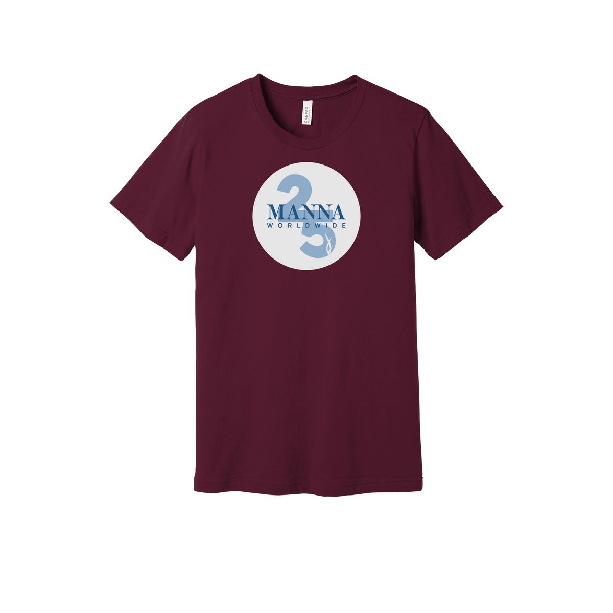 mannaworldwide-everyday-essentials-short-sleeve-tee-dtf-front-BC3001-maroon-flat-front