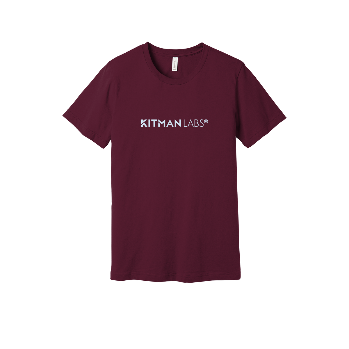 kitmanlabs-everyday-essentials-short-sleeve-tee-dtf-front-BC3001-maroon-flat-front