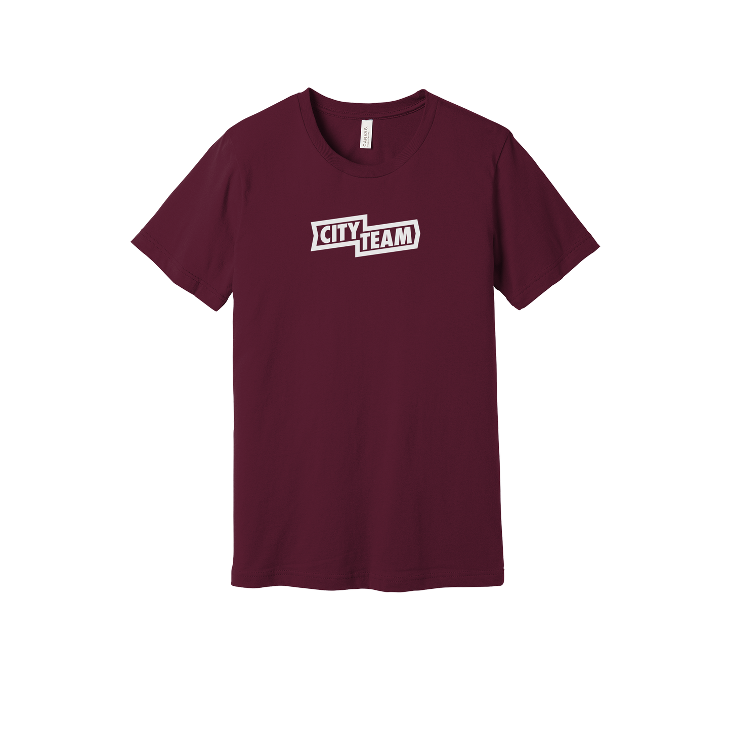cityteam-everyday-essentials-short-sleeve-tee-dtf-front-BC3001-maroon-flat-front