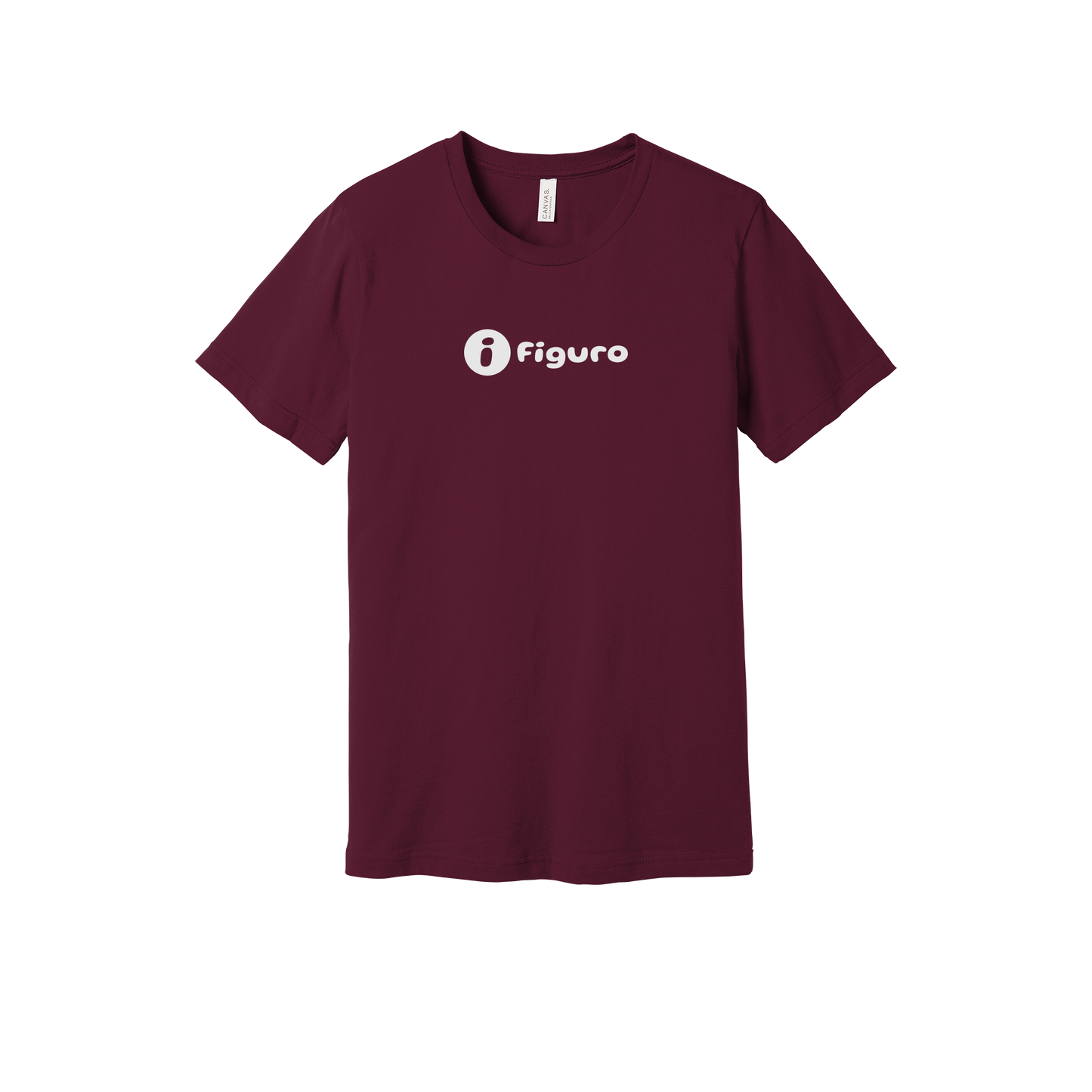 getfiguro-everyday-essentials-short-sleeve-tee-dtf-front-BC3001-maroon-flat-front