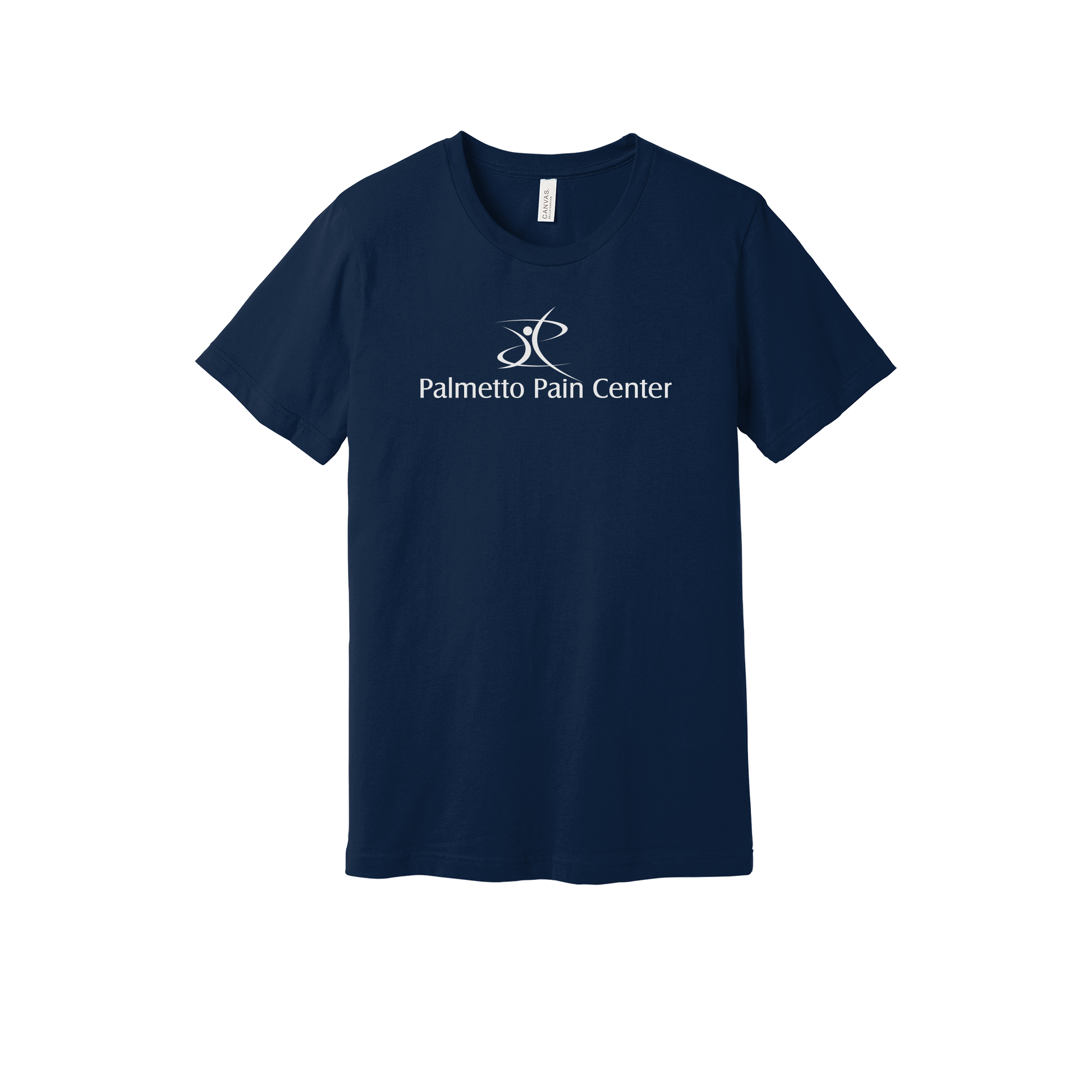 palmetto-pain-center-everyday-essentials-clinic-short-sleeve-tee-dtf-front-BC3001-navy-flat-front