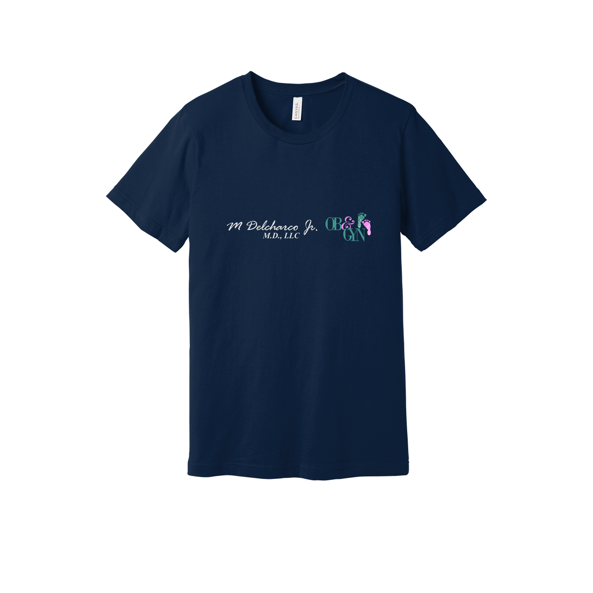 delcharco-everyday-essentials-clinic-short-sleeve-tee-dtf-front-BC3001-navy-flat-front
