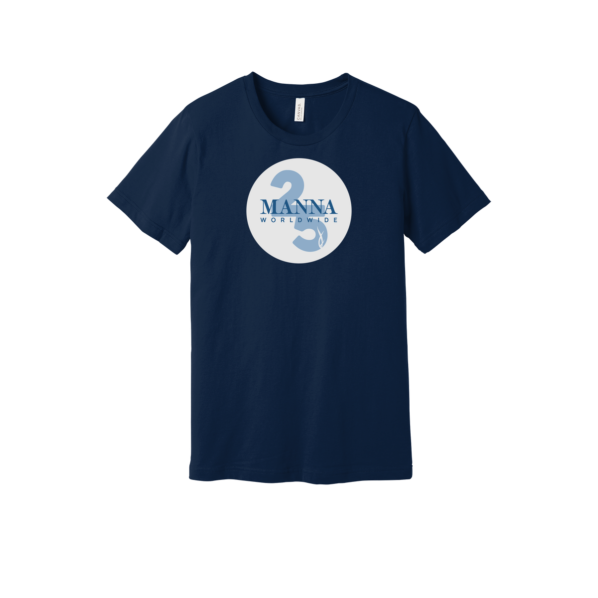 mannaworldwide-everyday-essentials-short-sleeve-tee-dtf-front-BC3001-navy-flat-front