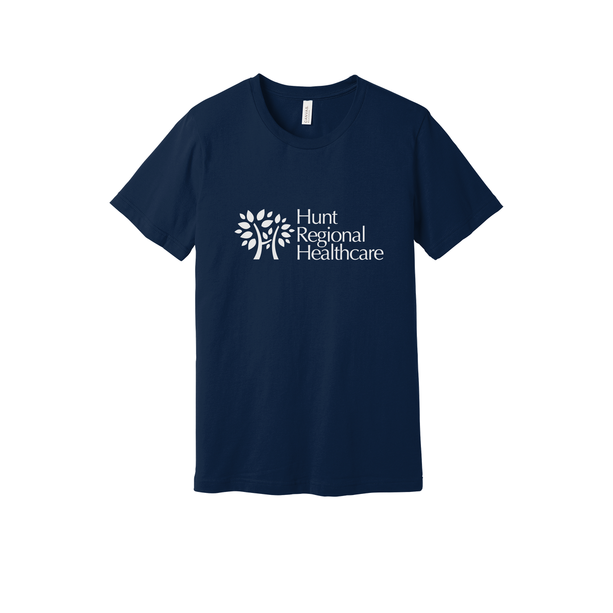 huntregional-everyday-essentials-clinic-short-sleeve-tee-dtf-front-BC3001-navy-flat-front