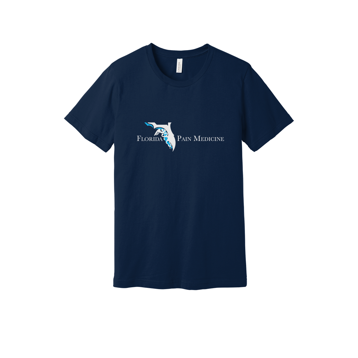 floridapainmedicine-everyday-essentials-clinic-short-sleeve-tee-dtf-front-BC3001-navy-flat-front