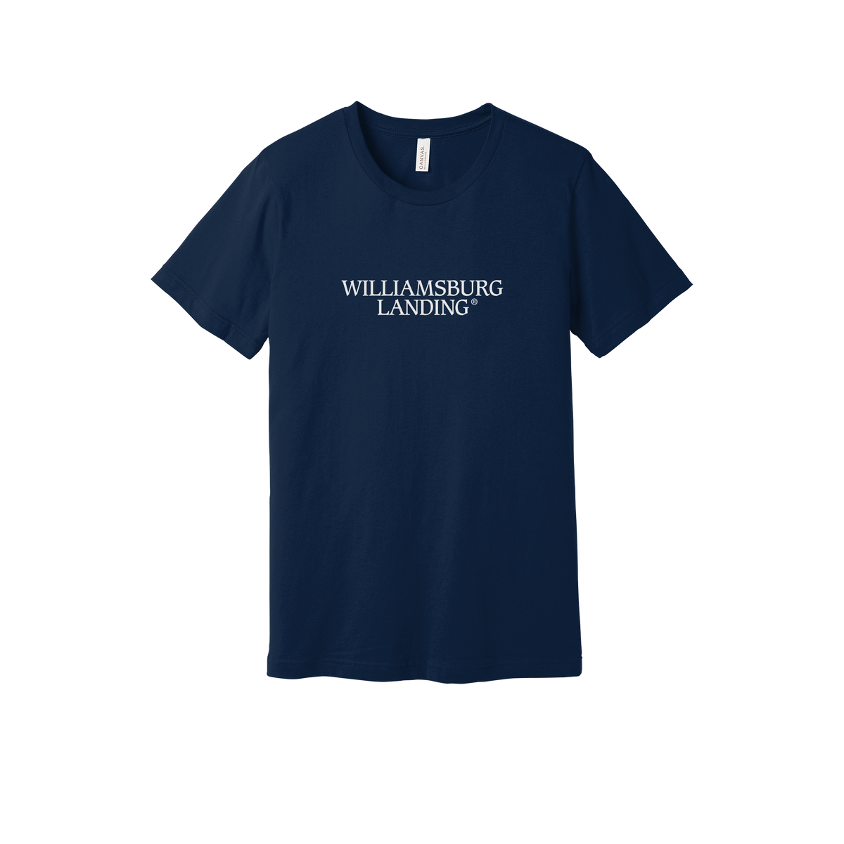williamsburglanding-everyday-essentials-short-sleeve-tee-dtf-front-BC3001-navy-flat-front