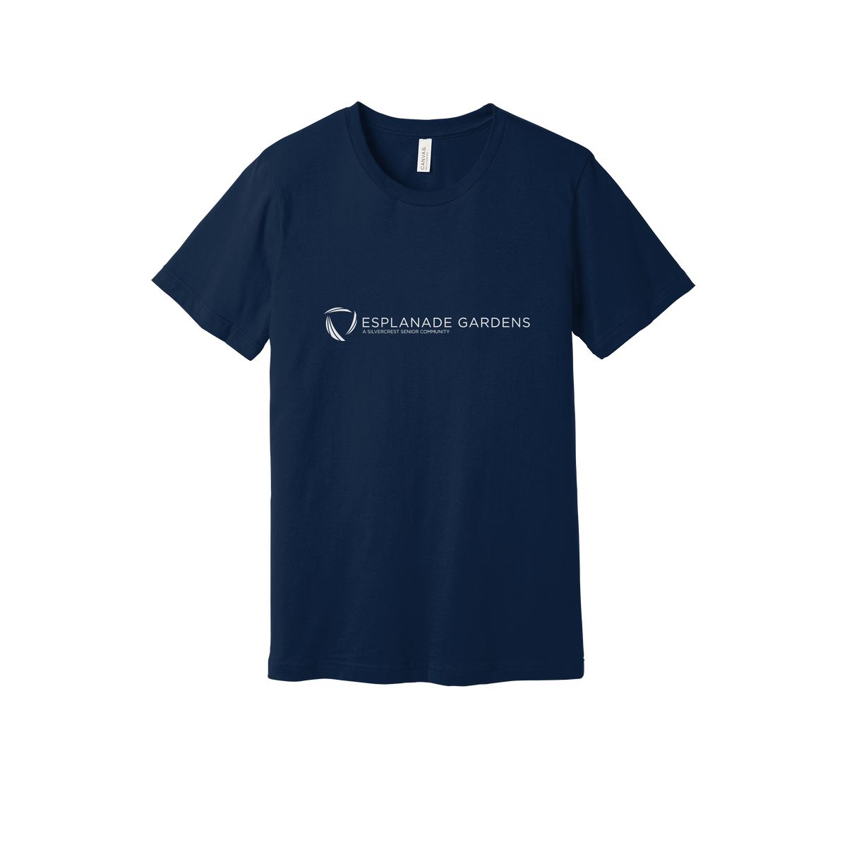 esplanadeseniorcampus-everyday-essentials-clinic-short-sleeve-tee-dtf-front-BC3001-navy-flat-front