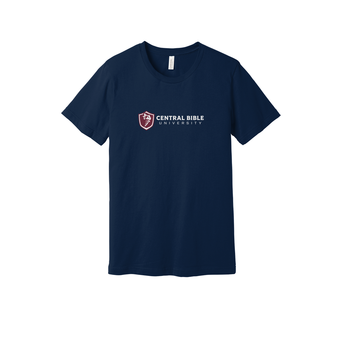 centralbible-everyday-essentials-short-sleeve-tee-dtf-front-BC3001-navy-flat-front