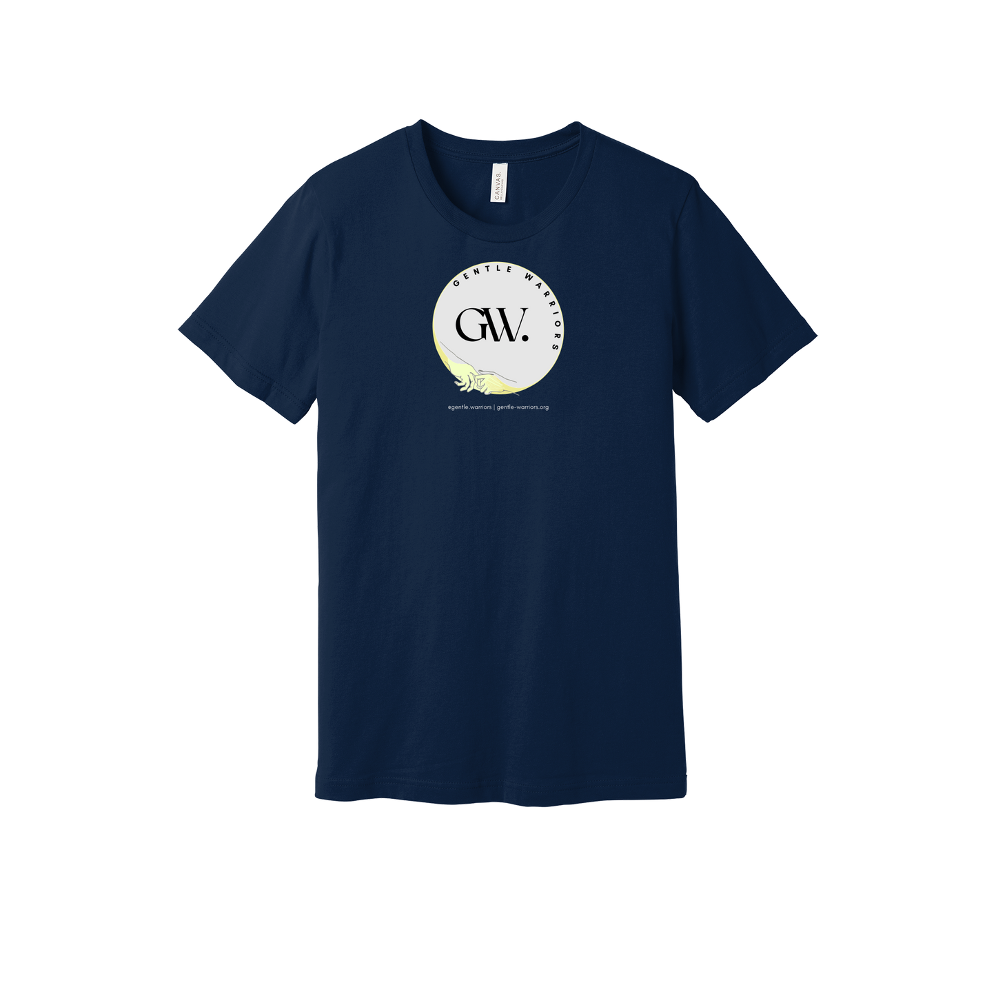 gentle-warriors-everyday-essentials-short-sleeve-tee-dtf-front-BC3001-navy-flat-front