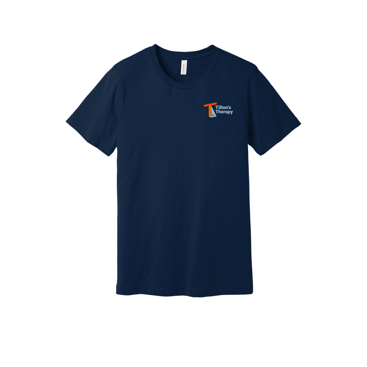 tiltonstherapy-everyday-essentials-short-sleeve-tee-dtf-leftchest-BC3001-navy-flat-front