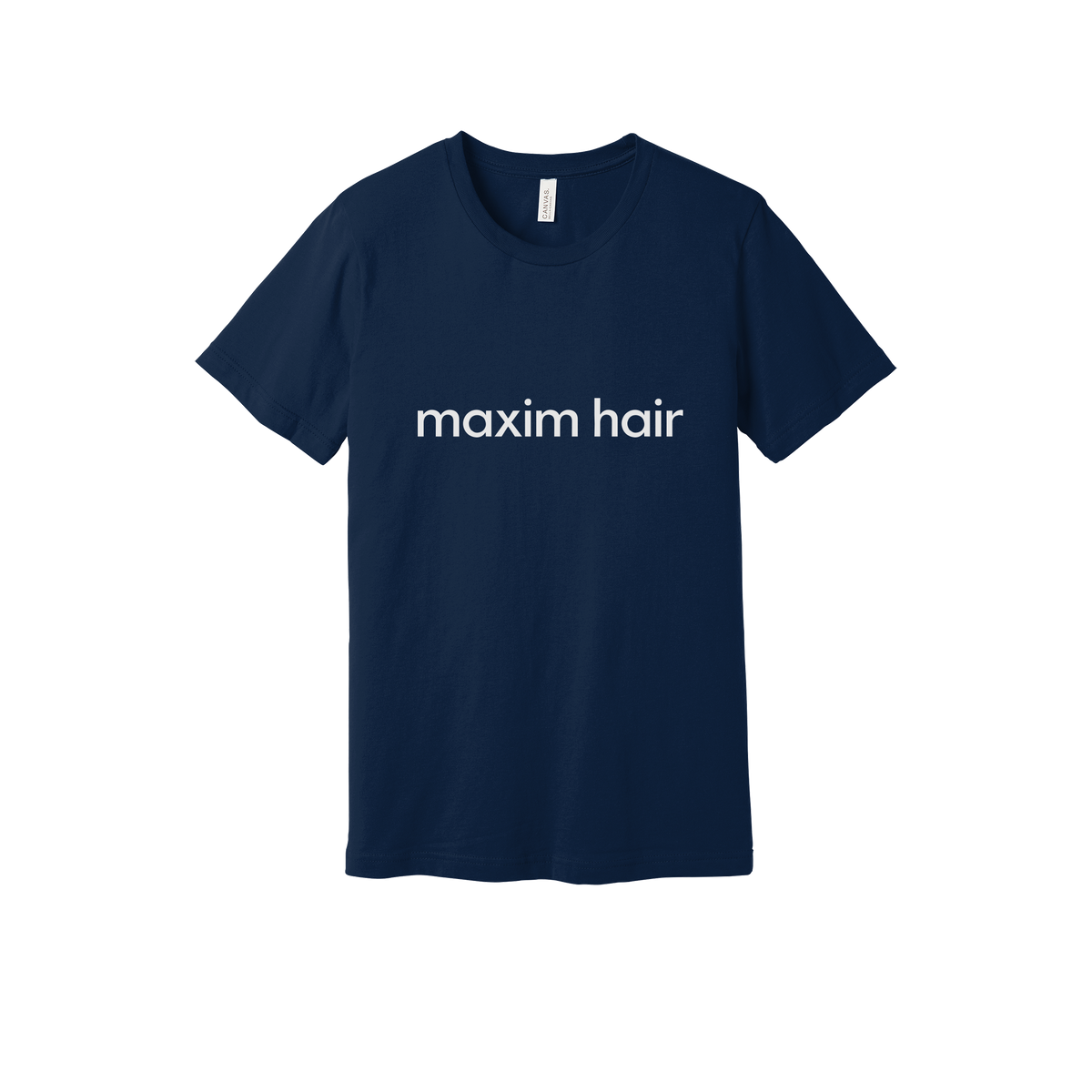 maximhairrestoration-everyday-essentials-clinic-short-sleeve-tee-dtf-front-BC3001-navy-flat-front