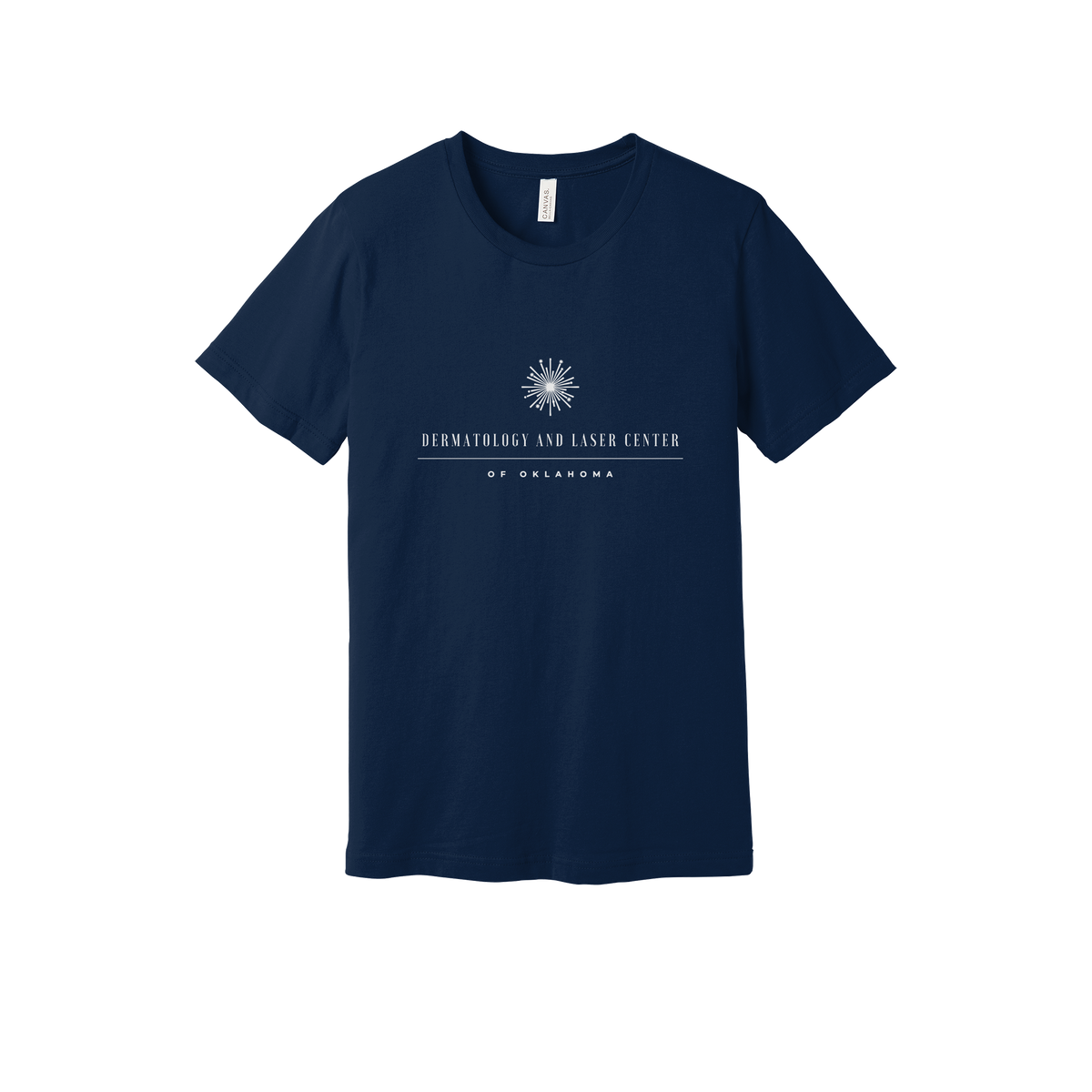 dermatologylaserok-everyday-essentials-clinic-short-sleeve-tee-dtf-front-BC3001-navy-flat-front