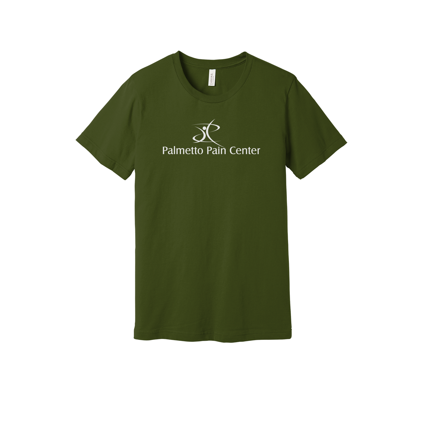 palmetto-pain-center-everyday-essentials-clinic-short-sleeve-tee-dtf-front-BC3001-olive-flat-front