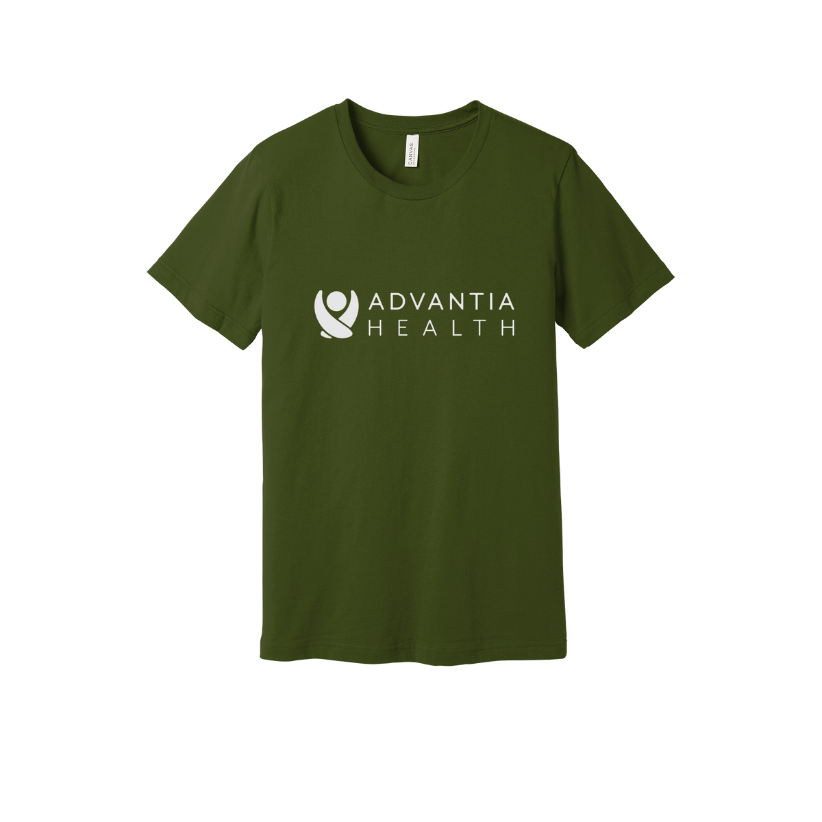 advantiahealth-everyday-essentials-clinic-short-sleeve-tee-dtf-front-BC3001-olive-flat-front