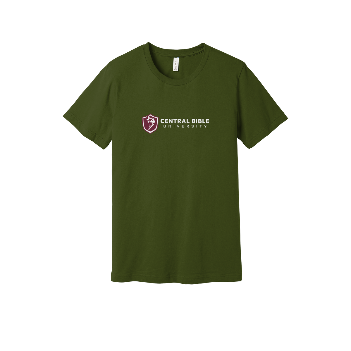 centralbible-everyday-essentials-short-sleeve-tee-dtf-front-BC3001-olive-flat-front