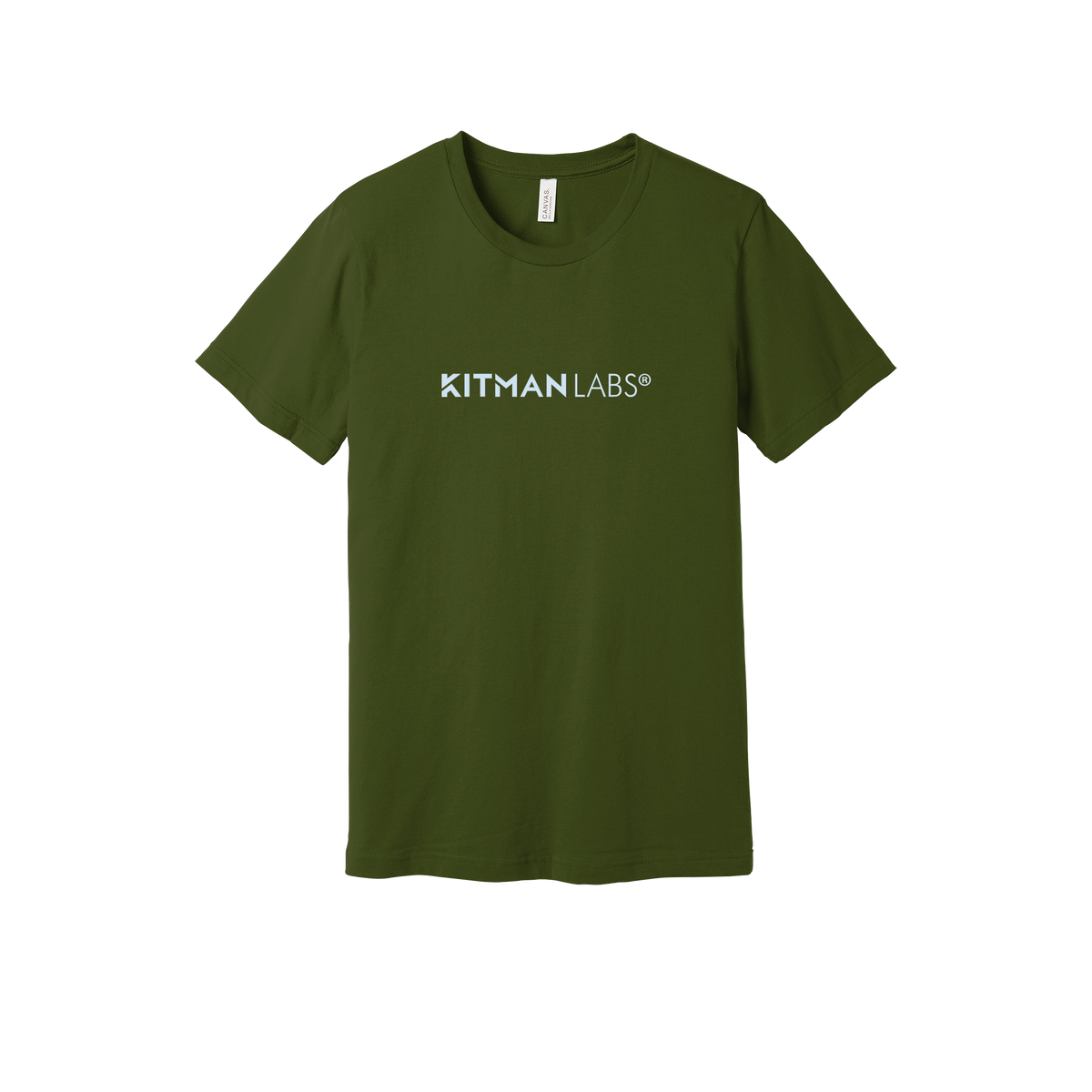 kitmanlabs-everyday-essentials-short-sleeve-tee-dtf-front-BC3001-olive-flat-front